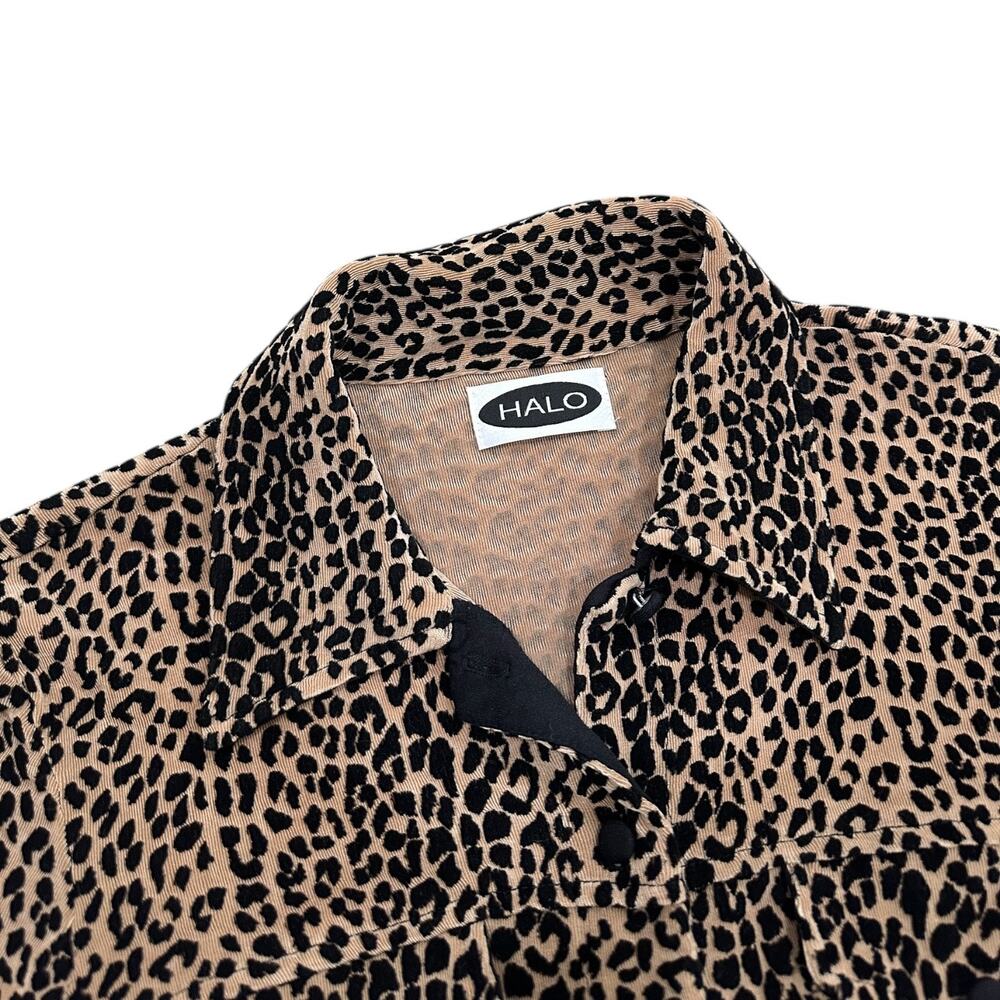 Y2k Halo Leopard Print Button Down Top - image 4